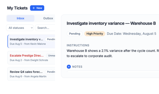 Creating a ticket in ProcessPath with an assignee, priority, and due date.